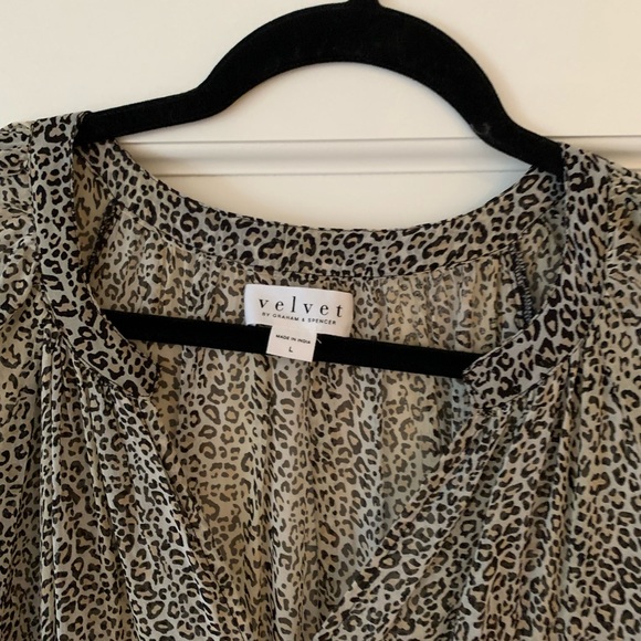 Velvet Dress, silk in Leopard print. Size Large - Picture 1 of 4
